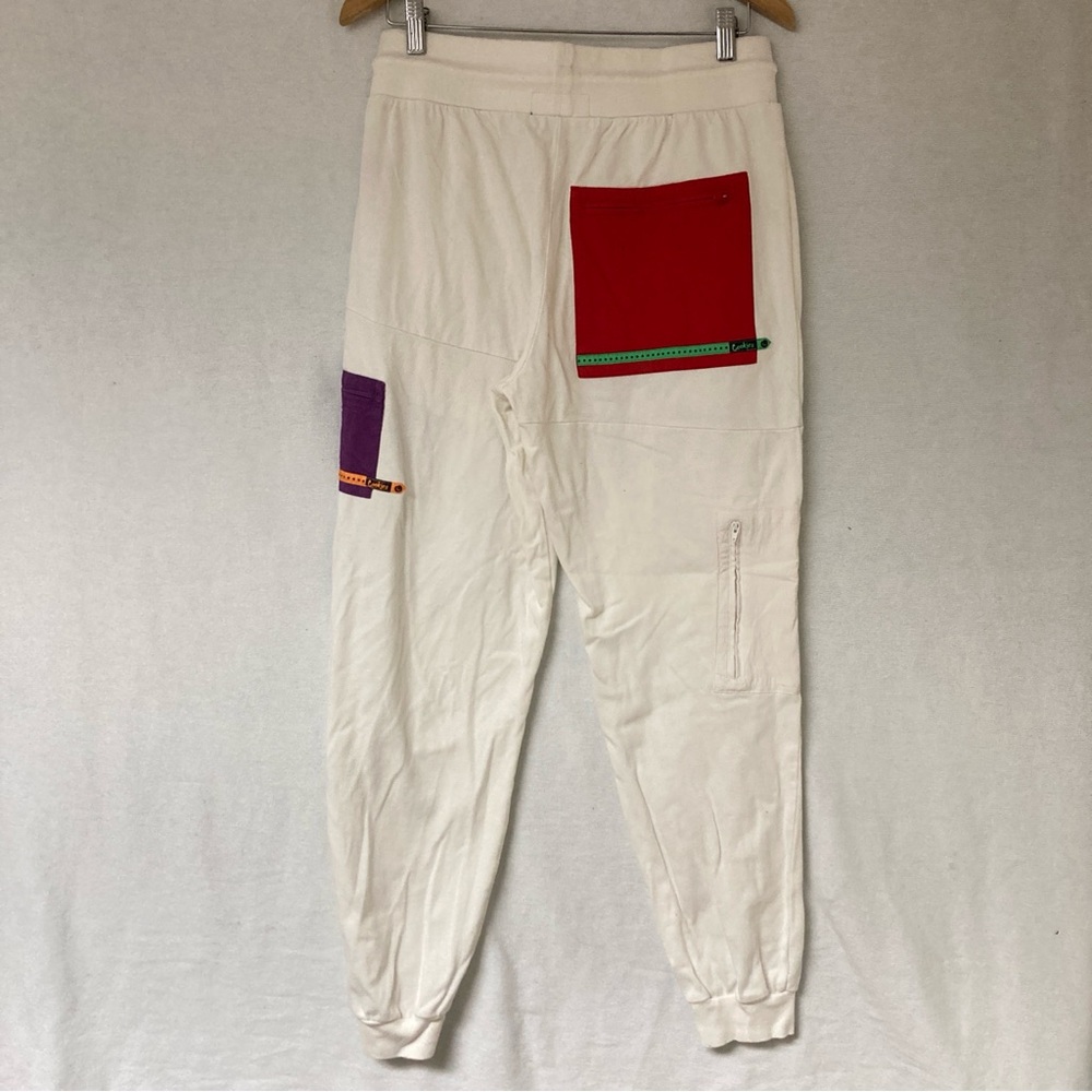 Cookies Men's Sweatpants Cream Cargo Pants Multicolor Pockets Cotton Sz M - Picture 2 of 16
